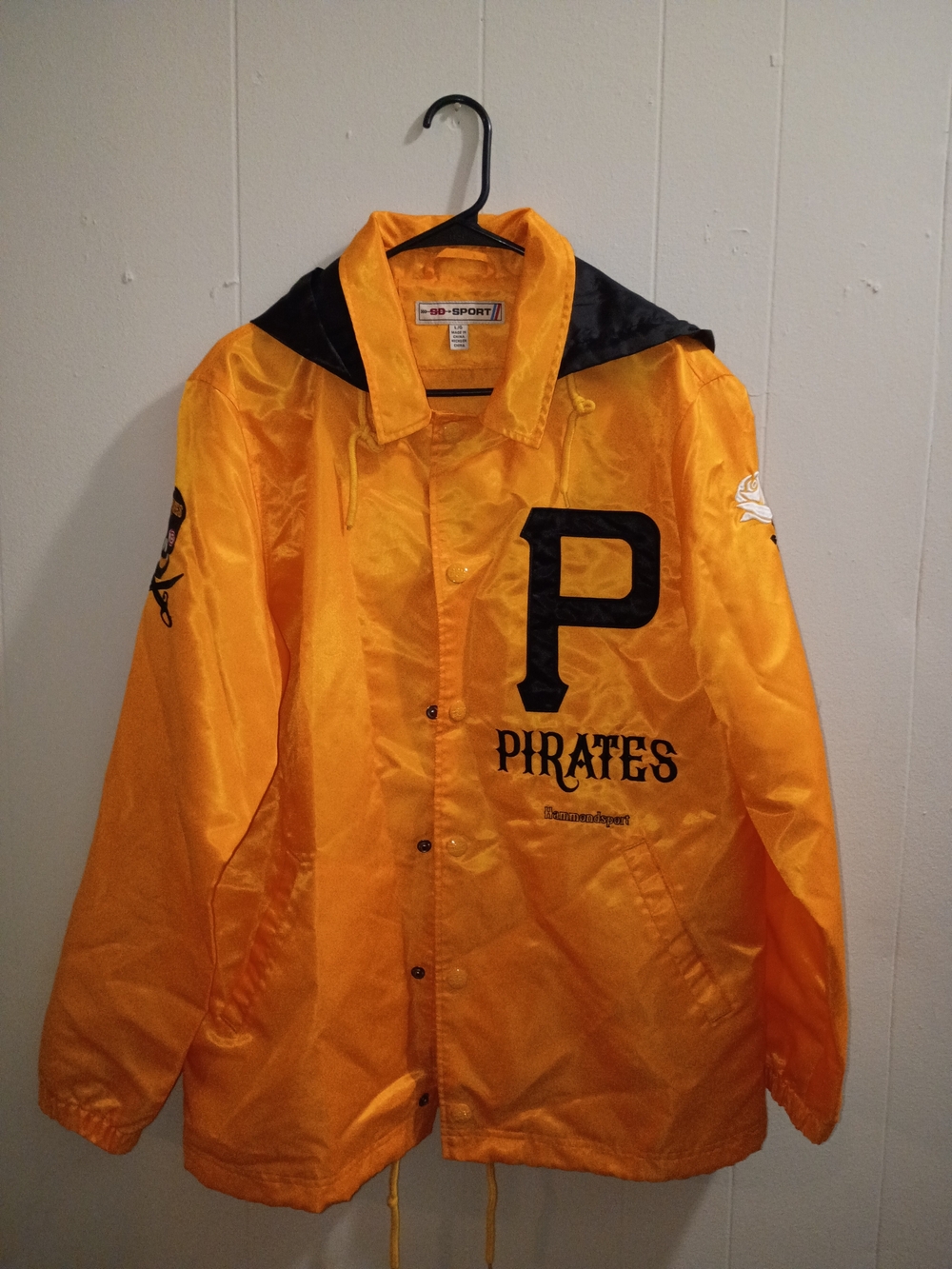 Pirates Satin Coach Jacket - Yellow with Black Details